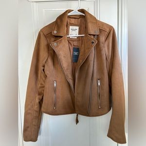 Abercrombie Vegan Suede Moto Jacket